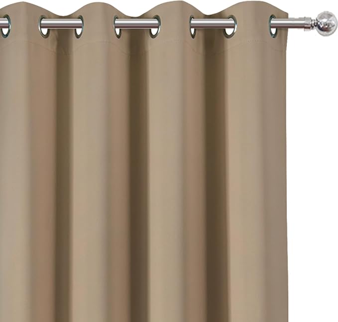 LEMOMO Blackout Curtains 52 x 108 inch/Natural Curtains Set of 2 Panels/Thermal - Image 6