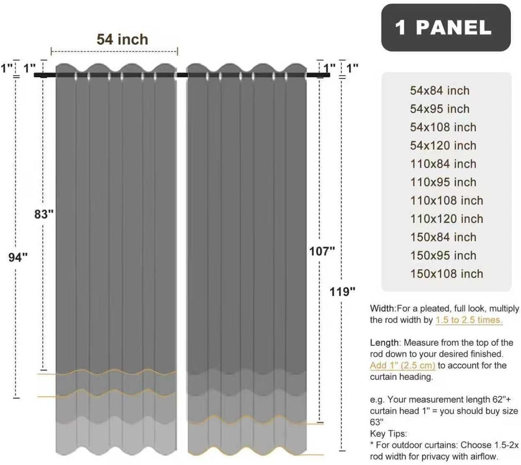 BONZER Outdoor Curtains for Patio Waterproof