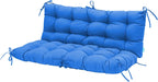 QILLOWAY Outdoor Swing Cushion Waterproof Replacement Cushion for 3 Seater Porch Patio Bench, 51 Inch Polyester Outdoor Cushion with Backrest & Ties, Royal Blue