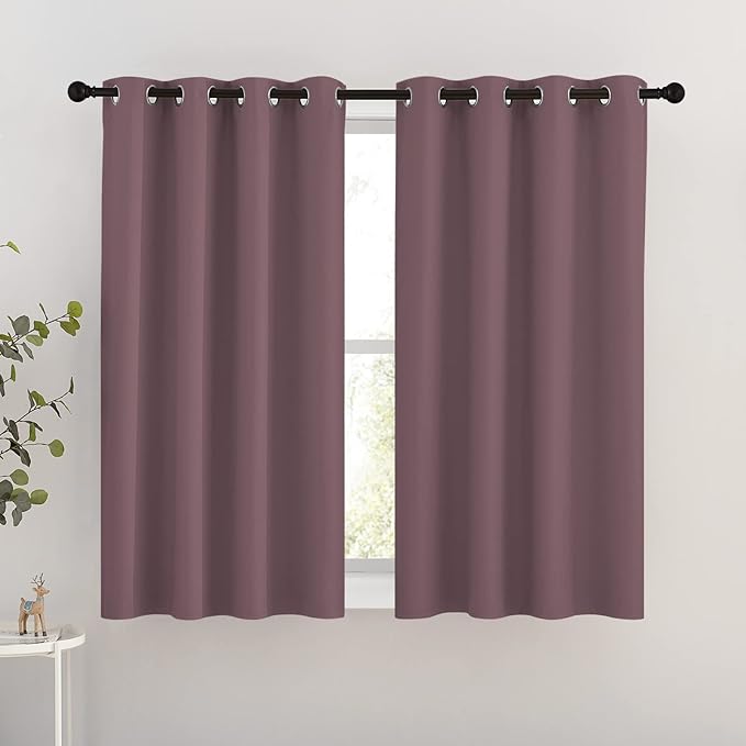NICETOWN Dry Rose Blackout Short Curtains by NICETOWN