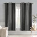 MIULEE Grey Back Tab Blackout Curtains 63 Inch Length 2 Panels Set by MIULEE