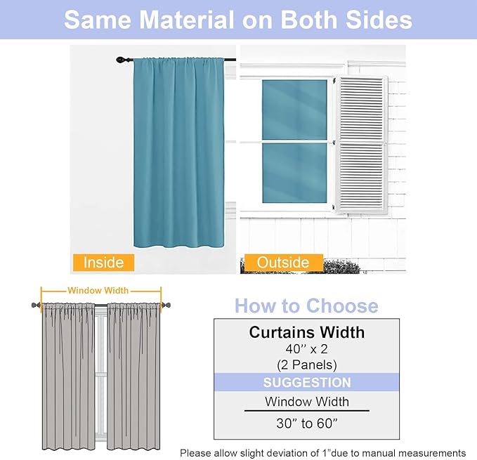 Simplebrand Ava Turquoise Short Blackout Curtains - Image 7
