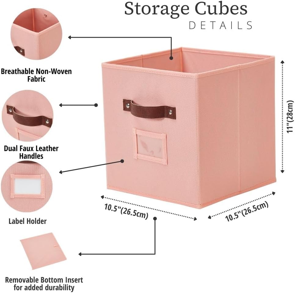 DECOMOMO Storage Bins, Cube Storage Bin with Labels