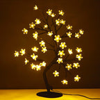 Cherry Blossom Tree Light,17inch 40LED Lighted Tabletop Artificial Flower Bonsai Tree Lamp USB Powered Gifts for Home Decor Room Office Party Wedding Christmas Decorations(Warm White)