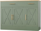 Shintenchi 42" Buffet Cabinet with Storage, Kitchen Barn Door Cabinet