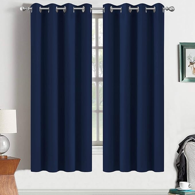 Yakamok Black Out Curtains 63 Inch Long Room Darkening Thermal Insulated by Yakamok