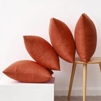 MIULEE Pack of 4 Decorative Burnt Orange Throw Pillow Covers Linen Waterproof - Image 6