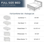 HEVUMYI 7-Piece Full Comforter Set, Black & Light Grey Bed in a Bag