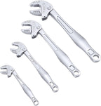 Self Adjusting Wrench, Self Locking Adjustable Wrench Set with Crab Shaped Ratchet Mechanism for Pipe Maintenance Vehicle Repair Home Workshop
