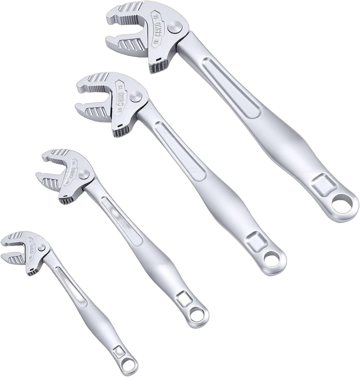 Self Adjusting Wrench, Self Locking Adjustable Wrench Set with Crab Shaped Ratchet Mechanism for Pipe Maintenance Vehicle Repair Home Workshop