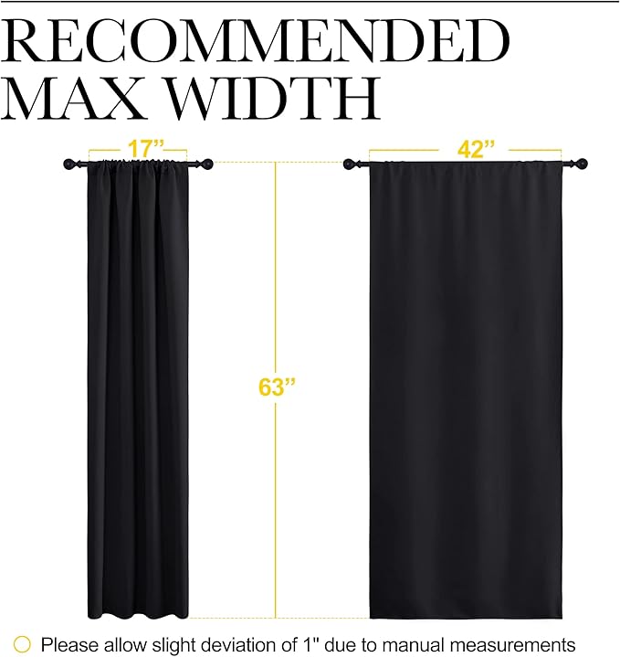 NICETOWN Black Blackout Curtain Blinds - Image 7