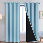 Yakamok Full Blackout Curtains 84 Inches Long, 2 Thick Layers Grommet Top by Yakamok