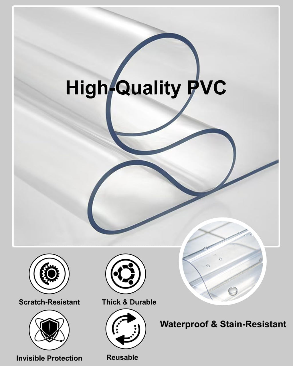 【16 Anti-Slip Stickers Included】 2'×4' Clear Plastic Floor Runner, Waterproof Clear Carpet Runner, Wipeable Vinyl Runners, Non Slip Floor Runners for Kitchen, Outdoor, Easy Clean Rug Protector Mat