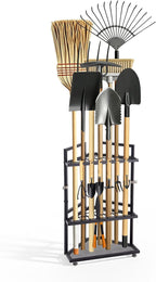 VEVOR Garden Tool Organizer for Corner, 17 Slots, Metal Garage Storage Rack