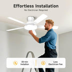 TALOYA 52'' Ceiling Fans with Lights and Remote, Low Profile, Night Light