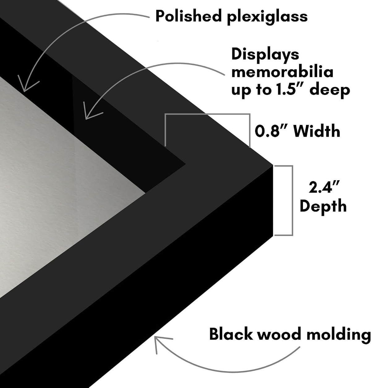 Americanflat 16x20 Shadow Box Frame - Engineered Wood - Black