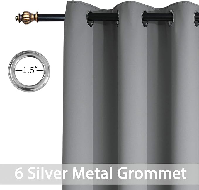 Yakamok Room Darkening Grommet Window Drapes Thermal Insulated Light Blocking - Image 3