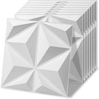 Art3d 20 Pack Decorative 3D Wall Panels for Interior Wall Decor Living Room, 11.8"x11.8" Black Wall Art PVC Panels for Bedroom TV Background Gaming Room Decor