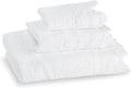 3 Piece Laced Bath Towels Set for Bathroom, Bath, Hand & Wash Cloths, Decorative Stylish Plush Cotton Washcloths - Showering, Face & Body Washing, Airbnb Essentials & Host Accessories, White