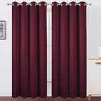 LEMOMO Blackout Curtains 52 x 90 Inch Long Burgundy Red Curtains Set of 2 by Lemomo