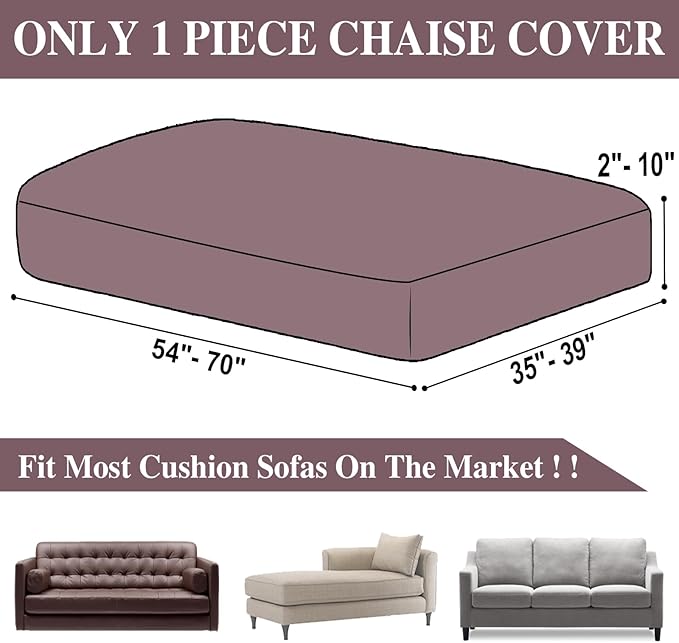 Couch Cushion Cover Chaise Lounge Cover Washable Separate Seat Chaise Couch - Image 6