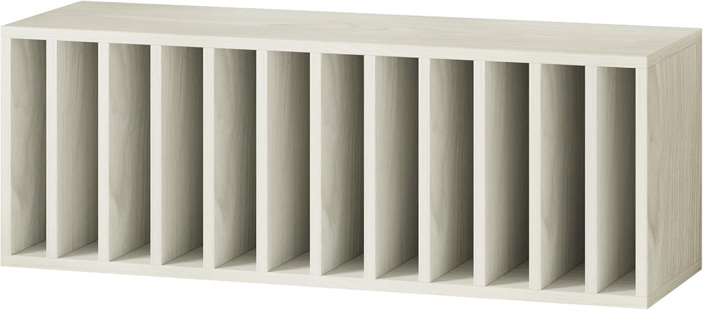 IOTXY DIY Modular Cubby Bookcase - Stackable 12-Cube Open Bookshelf, Oak