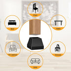 16 Pcs Non Slip Square Chair Leg Protector, Black, 1.26-1.57".