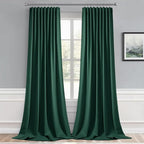 MIULEE Christmas Hunter Green Back Tab Blackout Curtains 102 Inch Long 2 Panels - Image 9