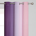 Pink and Purple Curtains 45 Inch Length 2 panels, Full Light Blocking Ombre - Image 4