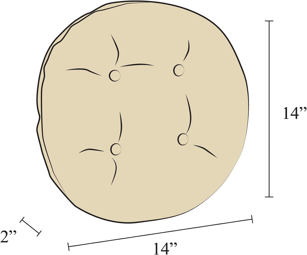 Klear Vu Omega Gripper Non-Slip Tufted Round Barstool Cushion for Dining Rooms, Cafes, Bars and Restaurants, 14” Chestnut, 4 Pack