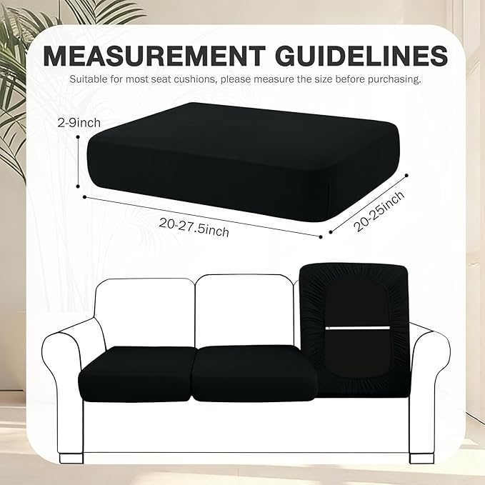 hyha 4Pcs Patio Cushion Covers, Stretch Outdoor Couch Cushion Covers Replacement - Image 2