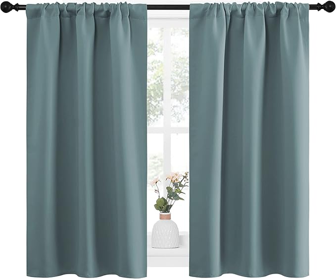NICETOWN Greyish Blue Blackout Curtains Panels - Image 2
