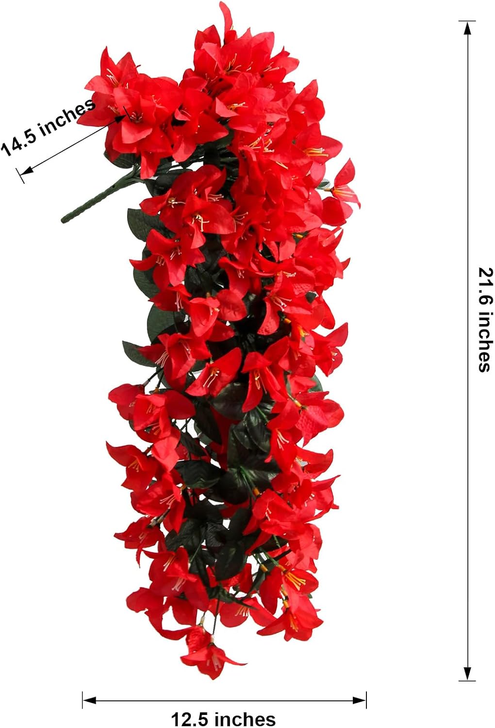 Faux Bougainvillea Artificial Flowers Fake Plants, 2 PCS Red
