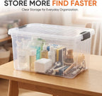 Superio 11 Quart Clear Plastic Storage Boxes with Lids, Stackable Organizer Containers, BPA-Free Storage Bins for Home, Office, School & Dorm, 1 Pack