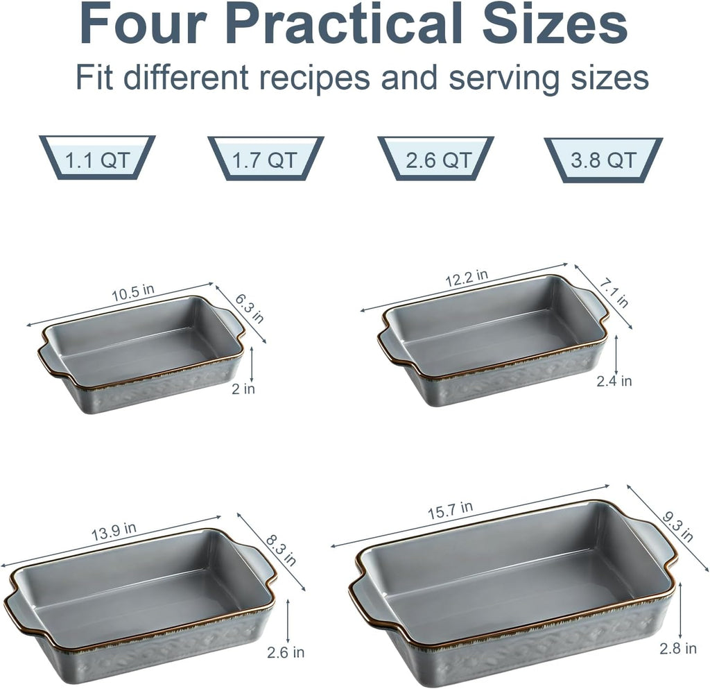 ONEMORE Casserole Dishes, Ceramic Baking Dishes, Lasagna Pans for Baking