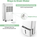 Waykar 34 Pints Energy Star Dehumidifier for Spaces up to 2,000 Sq. Ft at Home, in Basements and Large Rooms with Drain Hose and 0.66 Gallons Water Tank