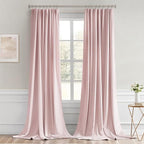 MIULEE Baby Pink Back Tab Blackout Curtains 120 Inch Long 2 Panels Set - Image 9