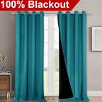 NICETOWN Peacock Teal 100% Blackout Curtains - Image 2