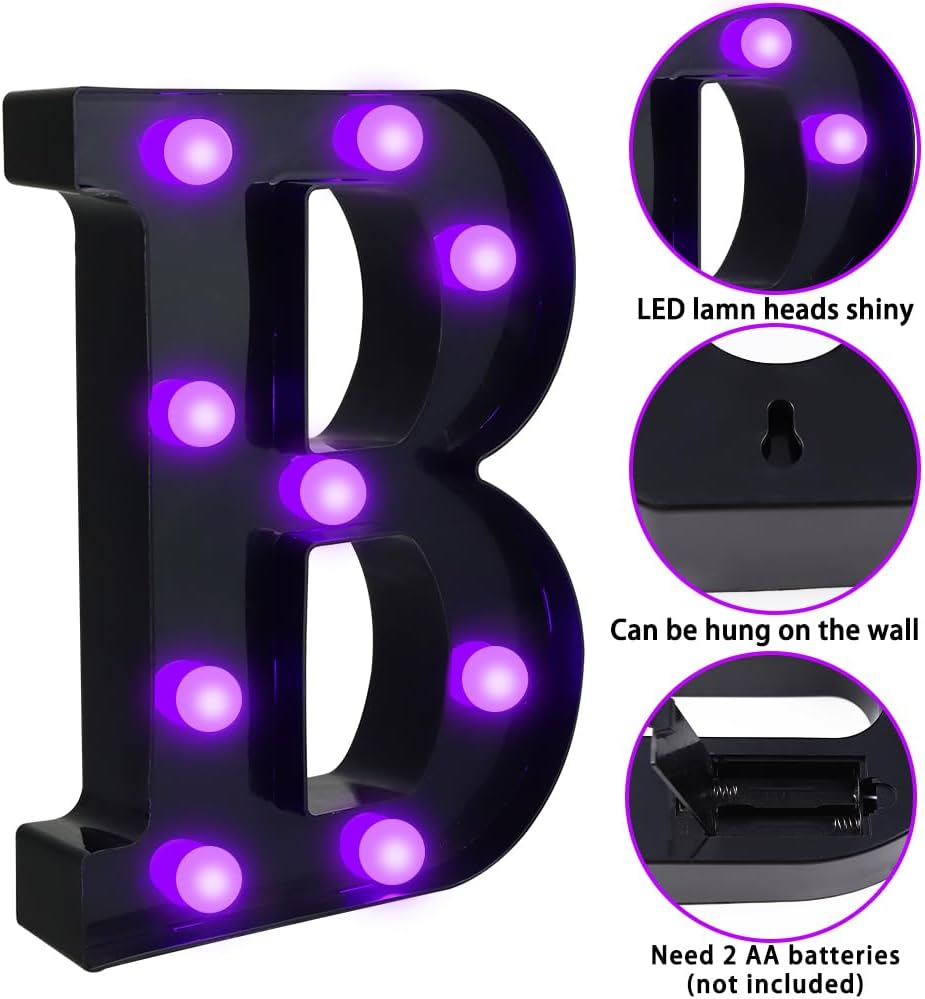 Halloween Decorations Indoor 3 LED Marquee Light Up Letters Boo Sign