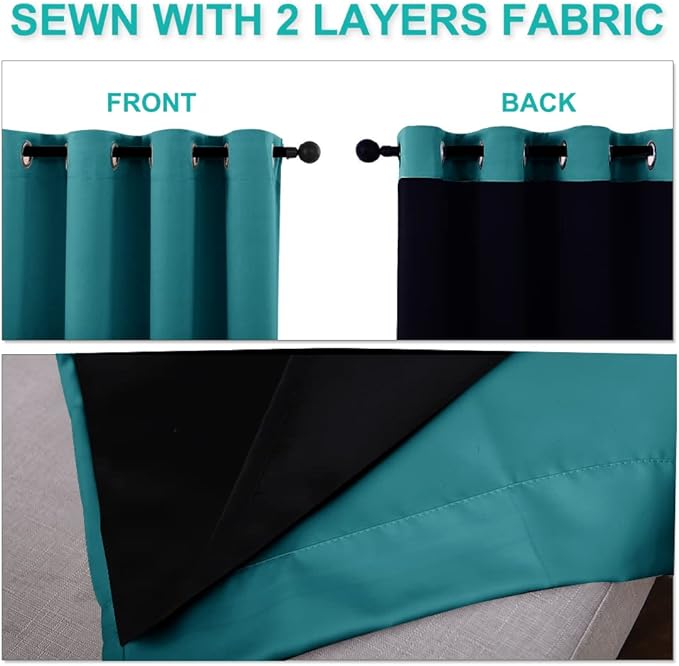 NICETOWN Full Shading Curtains for Windows, Super Heavy-Duty Black Lined - Image 5