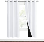 NICETOWN White Blackout Curtains 70 inches Long, 2 Pieces, Full Light Blocking by NICETOWN