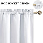 DWCN Greyish White Room Darkening Blackout Curtains - Image 4