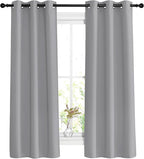 NICETOWN Silver Grey Bedroom Curtains 63 inch Length 2 Panels Set by NICETOWN