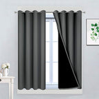 Yakamok Dark Gray 100% Blackout Curtains, Energy Saving Thermal Insulated 2 by Yakamok