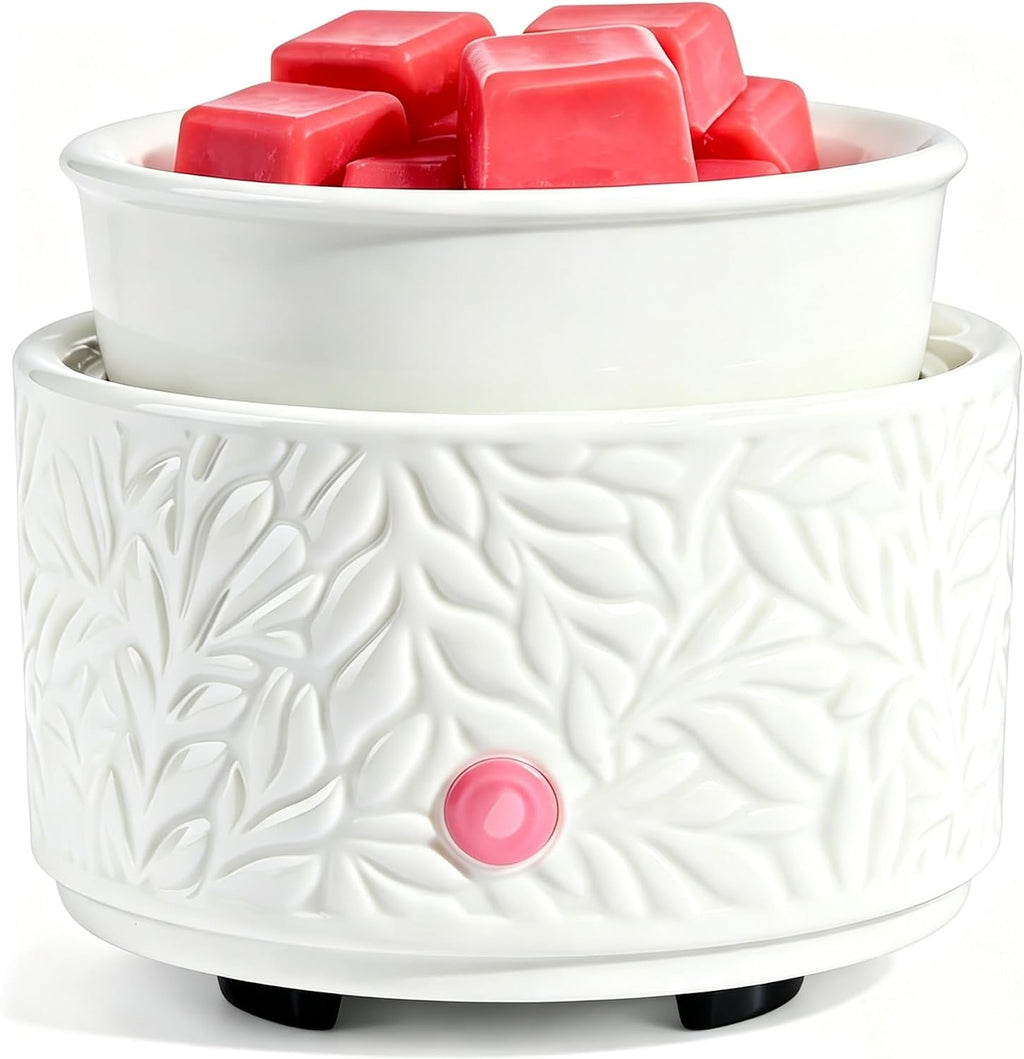 Ceramic Wax Melt Warmer for Scented Wax Electric Wax Burner-White