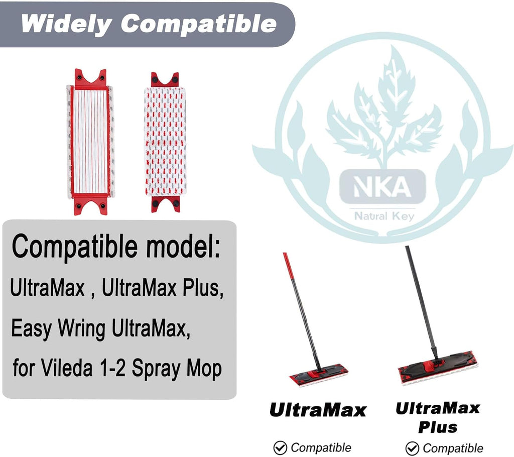 NKA 1 Pack Microfiber Mop Pads for Vileda UltraMax/Plus, 1-2 Spray