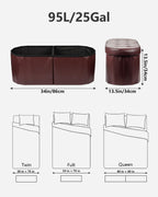 AmasSmile Oval Ottoman Storage Bench,34" Leather Folding Rest Chest,Brown