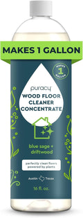 Puracy Wood Floor Cleaner Concentrate - pH Neutral Plant-Powered Hardwood All Purpose Cleaner - Residue-Free Non-Sticky Cleaning Solution As Seen on TikTok (Blue Sage & Driftwood, 16 fl oz)