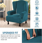 H.VERSAILTEX Wingback Chair Covers Velvet Plush Wing Chair Slipcover 1 Piece - Image 4