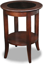 Leick Home Sheldon Round End Table, 18", Chocolate Oak